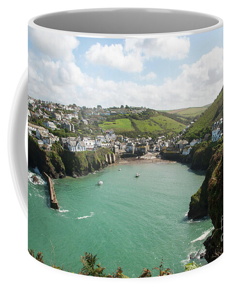 Port Isaac Coffee Mug featuring the photograph Port Isaac Breakwater by James Lavott
