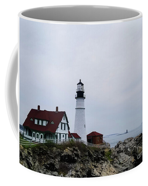 Portland Coffee Mug featuring the photograph Portland Head Lighthouse by Elizabeth M