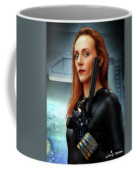 Black Coffee Mug featuring the photograph Portrait OF a Black Widow by Jon Volden