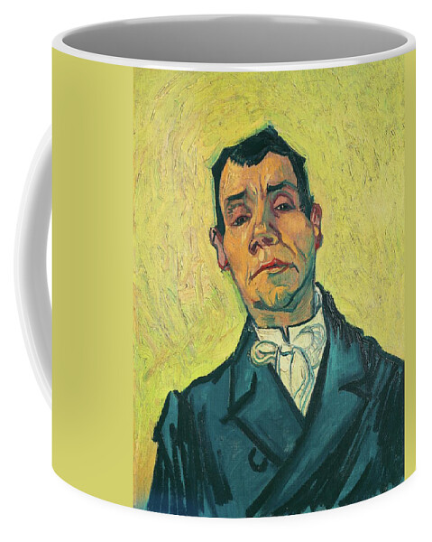 Vincent Van Gogh Coffee Mug featuring the painting Portrait of a man -1889-1890-. Cat. No. 254. by Vincent van Gogh -1853-1890-