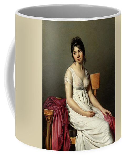 Jacques-louis David Coffee Mug featuring the painting Portrait of a Young Woman in White, 1798 by Jacques-Louis David