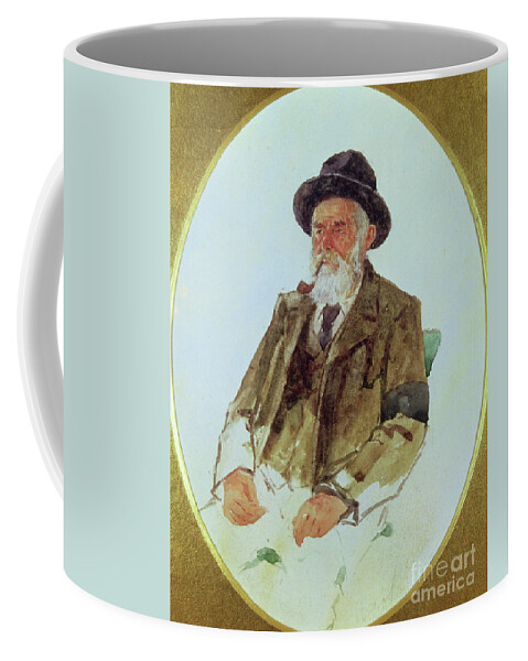 Smoking Coffee Mug featuring the painting Portrait Of Melchior Anderegg by English School