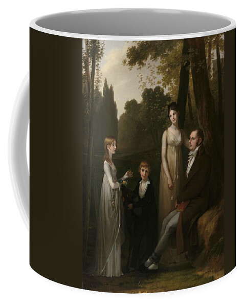 Bataafse Republiek Coffee Mug featuring the painting Portrait of Rutger Jan Schimmelpenninck and his Family. Portret van Rutger Jan Schimmelpenninck e... by Pierre-Paul Prud'hon -1758-1823-
