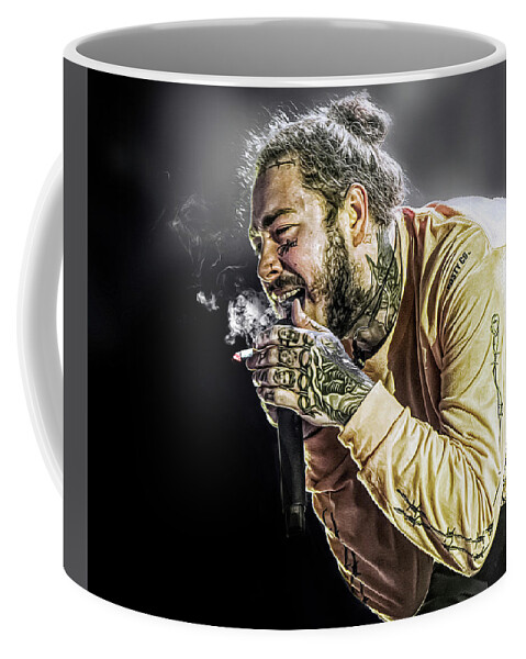 Post Malone Coffee Mug featuring the digital art Post Malone by Mal Bray