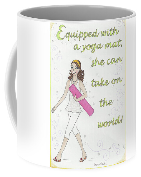 Yoga Coffee Mug featuring the mixed media Power of Yoga Mat by Stephanie Hessler
