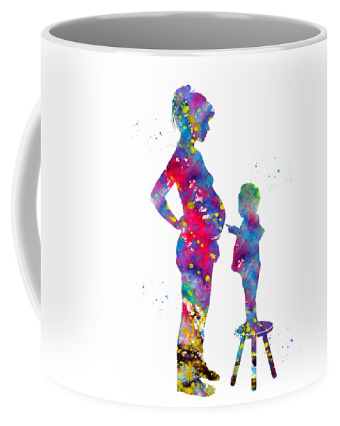 Pregnant mom with son Coffee Mug by Erzebet S - Fine Art America
