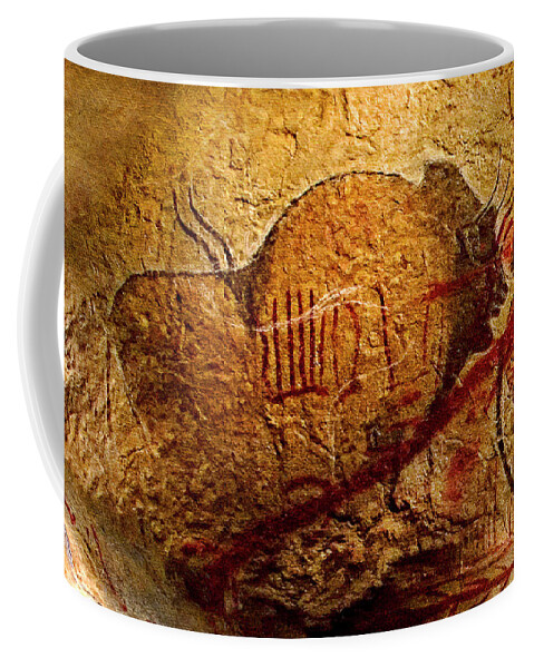 Bison Coffee Mug featuring the digital art Prehistoric Bison by Weston Westmoreland