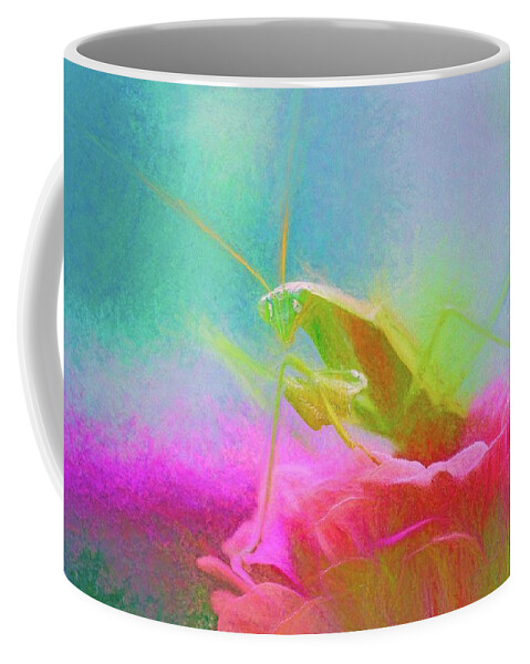 Mantis Coffee Mug featuring the photograph Preying Mantis Chalk Smudge by Don Northup