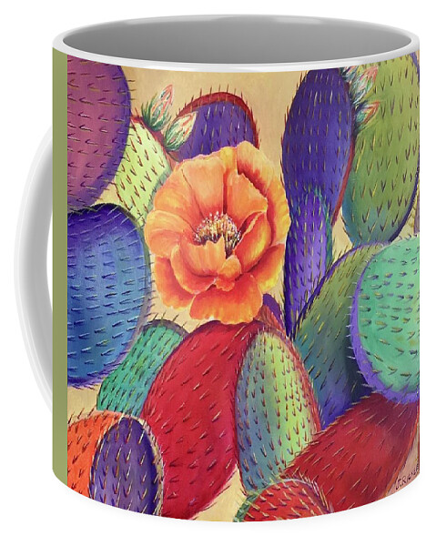 Desert Coffee Mug featuring the painting Prickly Rose Garden by Jane Ricker