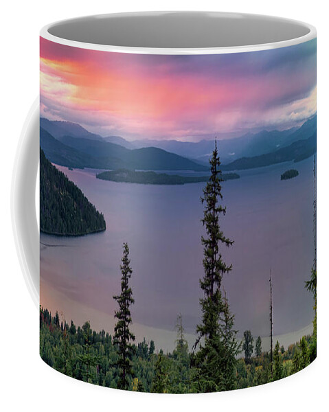 Nature Coffee Mug featuring the photograph Priest Lake Sunset View by Leland D Howard