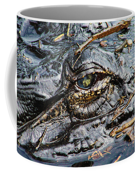 Alligator Coffee Mug featuring the photograph Primeval Eye by Michael Allard