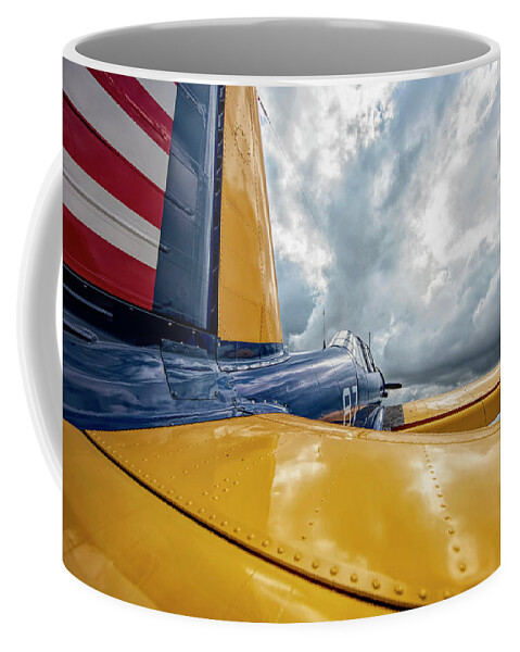 Airplane Coffee Mug featuring the photograph Props and Pistons by Deborah Penland