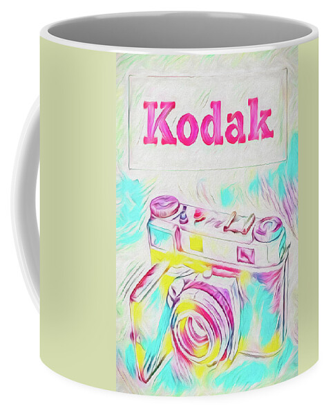 Camera Coffee Mug featuring the painting Psychedelic Kodak by Bob Orsillo