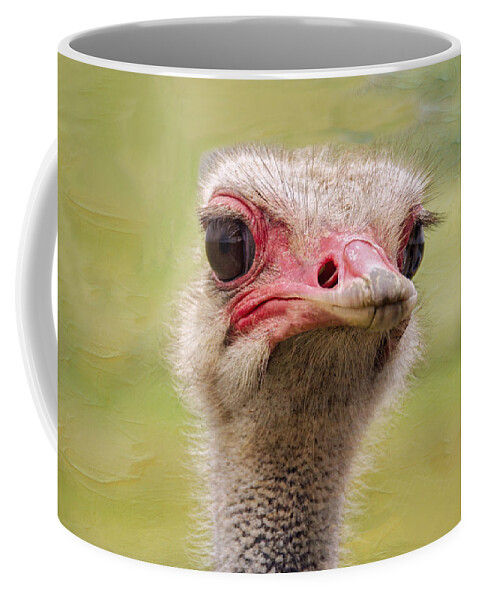 Ostrich Coffee Mug featuring the photograph Pucker Up by Andrea Platt