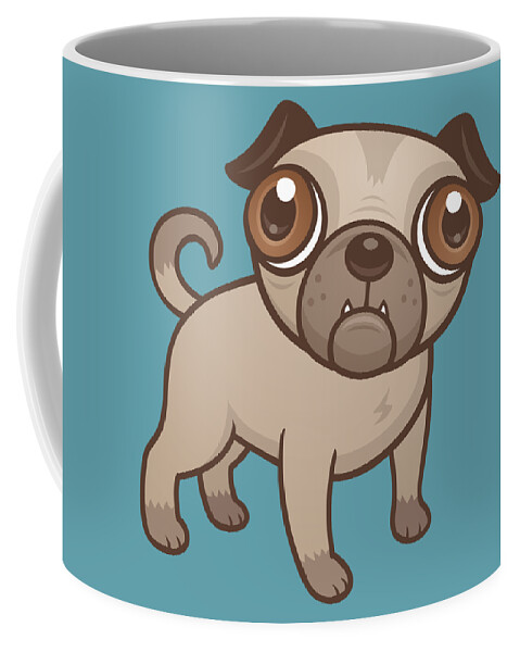 Pug Puppy Cartoon Coffee Mug For Sale By John Schwegel