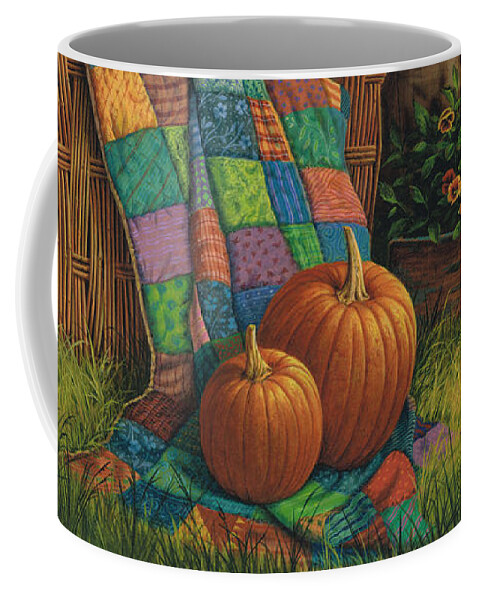 Michael Humphries Coffee Mug featuring the painting Pumpkins and Patches by Michael Humphries