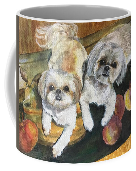 Dogs Coffee Mug featuring the painting Puppy Love by Cheryl Wallace