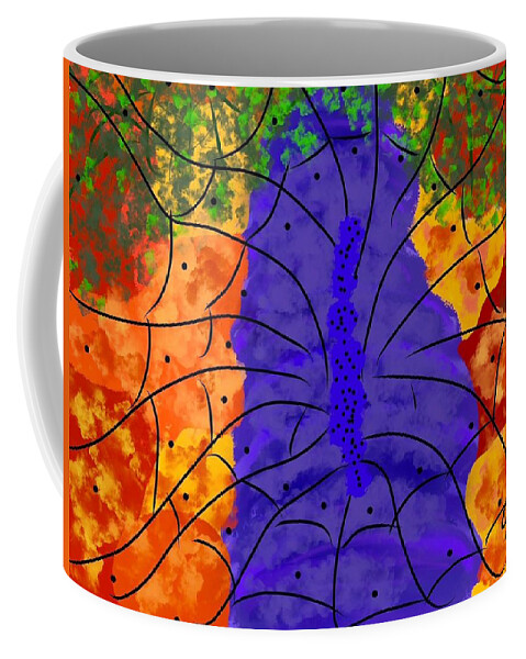 Abstract Coffee Mug featuring the digital art Purpl Chrysalis by Sherry Killam