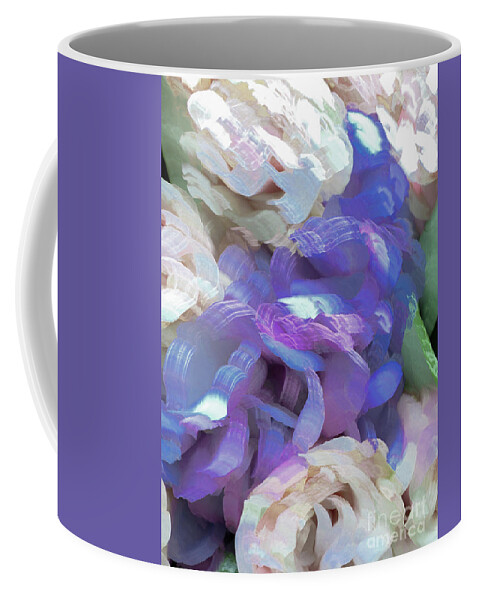 Abstract Coffee Mug featuring the photograph Purple and White flower abstract by Phillip Rubino