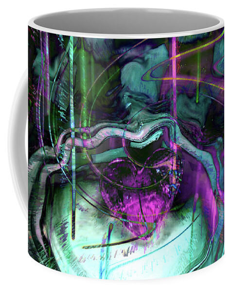 Purple Heart Coffee Mug featuring the digital art Purple Heart by Linda Sannuti
