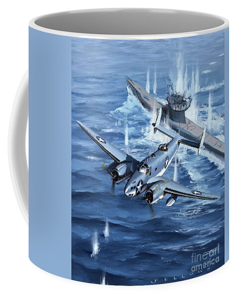 Military Aircraft Coffee Mug featuring the painting Lockheed PV-1 Ventura by Jack Fellows