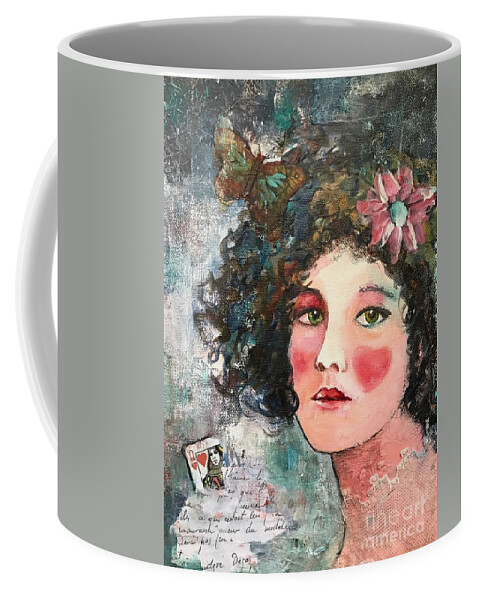 Vintage Woman Portrait Coffee Mug featuring the painting Vintage Woman Portrait #2 by Diane Fujimoto
