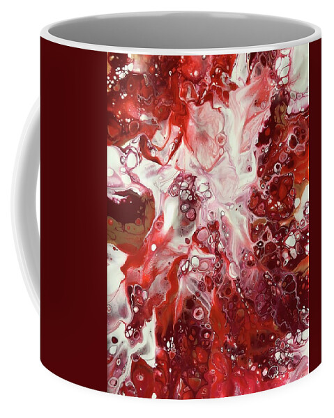 Acrylic Coffee Mug featuring the painting Radiant Red by Teresa Wilson by Teresa Wilson