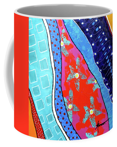 Abstracts Coffee Mug featuring the painting Radical Lite by Adele Bower