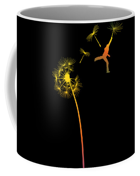 Rainbow Coffee Mug featuring the digital art Rainbow Leap by Sassan Filsoof