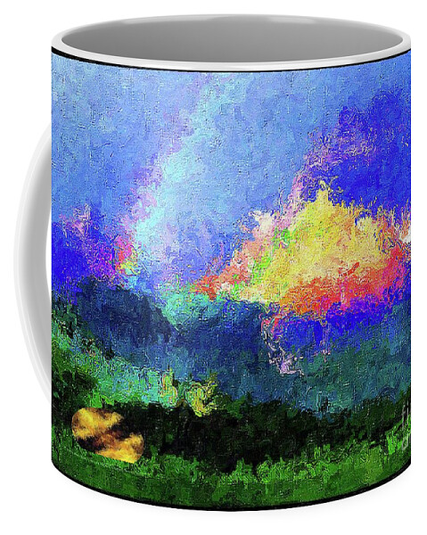 Landscape Coffee Mug featuring the mixed media Rainbow Mountain - Breaking the Gridlock of Hate Number 5 by Aberjhani