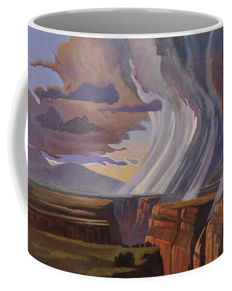 Taos Coffee Mug featuring the painting Rainbow of Rain by Art West