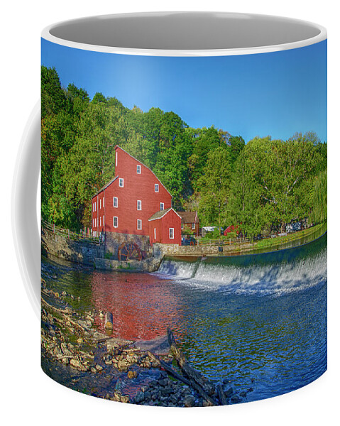 Raritan Coffee Mug featuring the photograph Raritan River - Clinton New Jersey - Red Mill by Bill Cannon