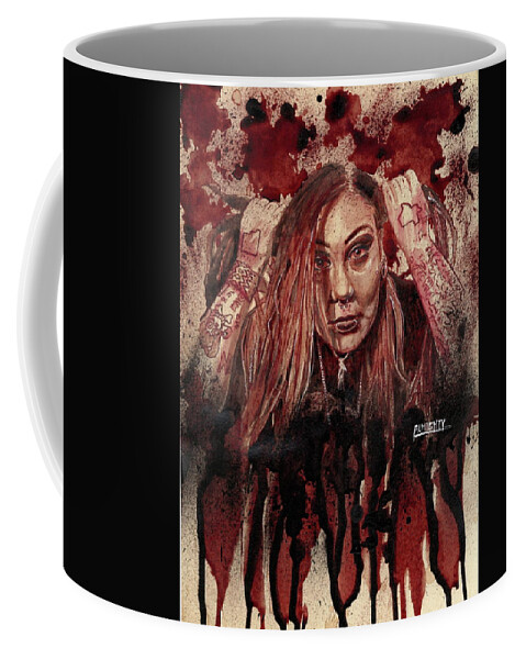 Ryan Almighty Coffee Mug featuring the painting RAZAKEL port dry blood by Ryan Almighty