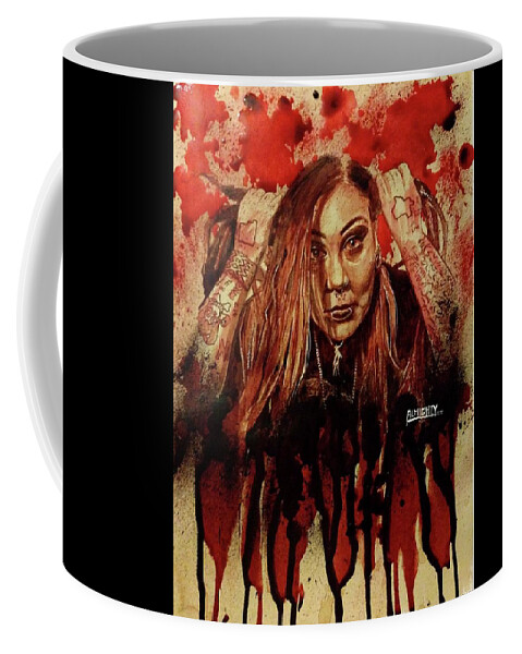 Ryan Almighty Coffee Mug featuring the painting RAZAKEL port fresh blood by Ryan Almighty