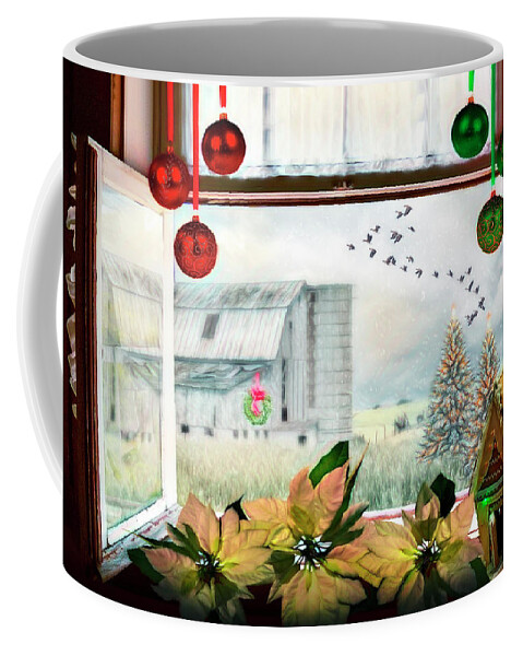 Barns Coffee Mug featuring the photograph Ready for Christmas Eve Painting by Debra and Dave Vanderlaan