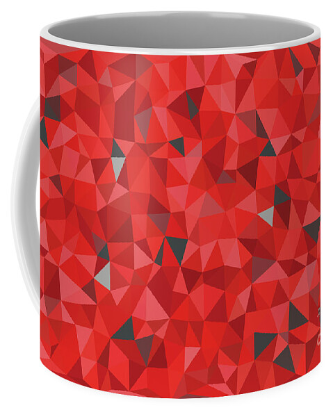 Red Coffee Mug featuring the digital art Red and gray triangular pattern - triangles mosaic by Michal Boubin