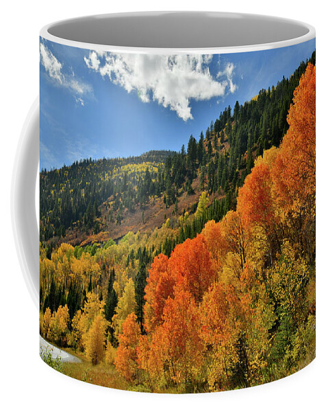 Colorado Coffee Mug featuring the photograph Red Aspens Along Highway 133 by Ray Mathis