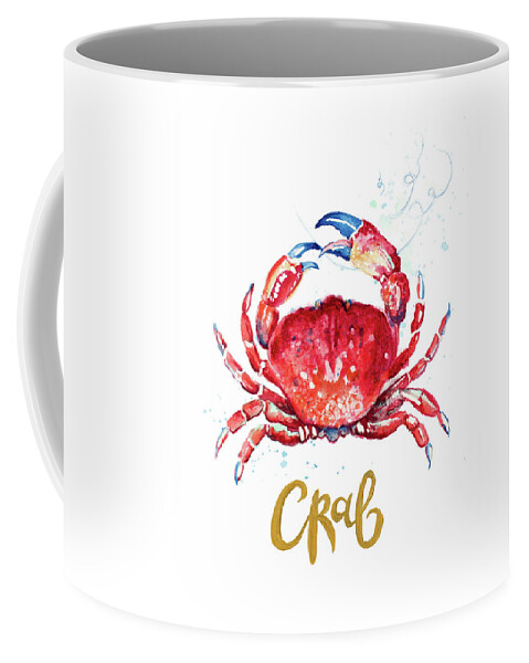 Red Coffee Mug featuring the painting Red Crab by Patricia Pinto
