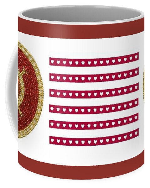 Red Coffee Mug featuring the mixed media Red Heart by Douglas Limon