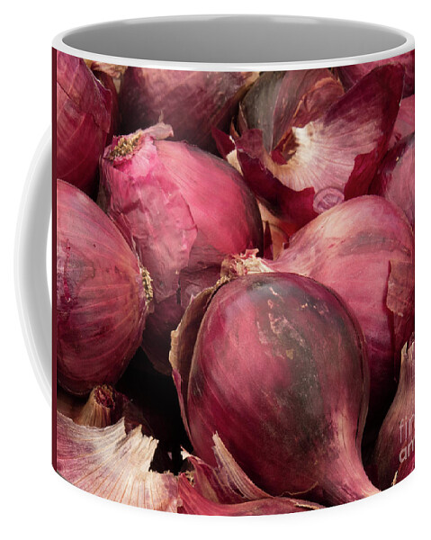 Purple Coffee Mug featuring the photograph Red Onions by Christy Garavetto