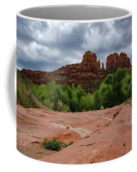 Red Rock State Park Coffee Mug featuring the photograph Red Rock Leading Lines by Douglas Wielfaert