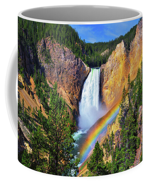 Lower Falls Coffee Mug featuring the photograph Red Rock Rainbow by Greg Norrell