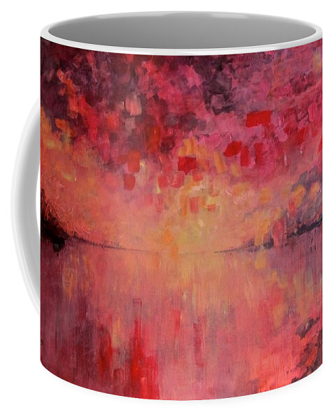 Sea Coffee Mug featuring the painting Red Sky at Night by Barbara O'Toole