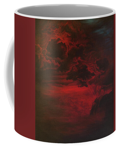 Red Coffee Mug featuring the painting Red Storm by Tommy Midyette