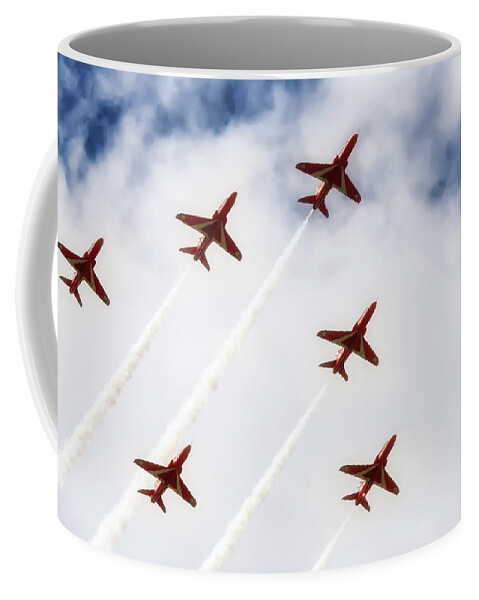 Planes Coffee Mug featuring the photograph RedArrowFlypast by Chris Boulton
