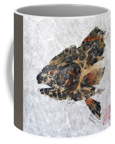 Redfish Coffee Mug featuring the painting Redfish Head with no Border by Adrienne Dye