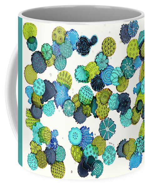 Ink Coffee Mug featuring the painting Reef Encounter #5 by Kathryn Riley Parker