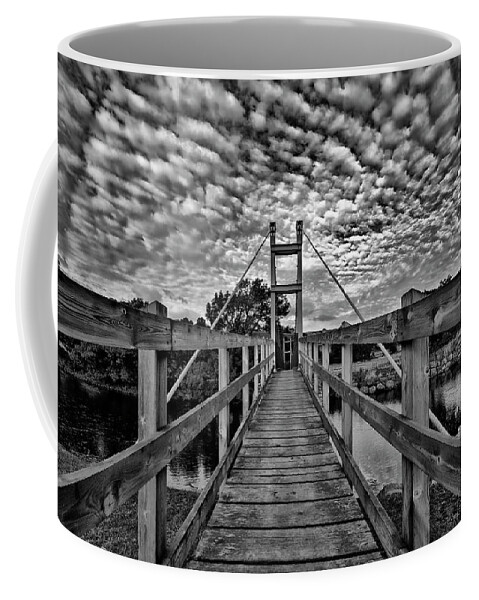Reeth Swing Bridge Coffee Mug featuring the mixed media Reeth Swing Bridge by Smart Aviation