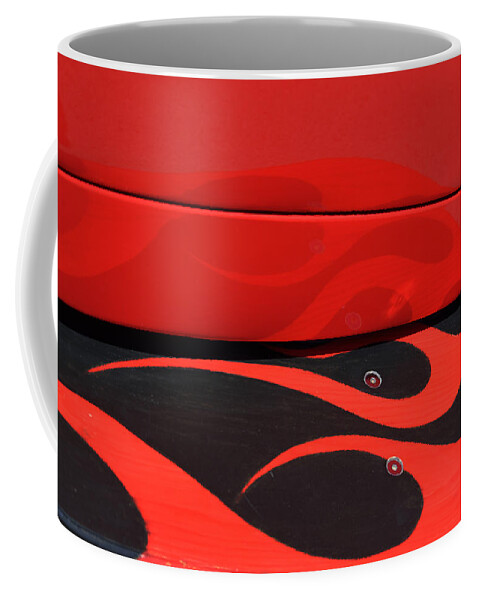 Red Coffee Mug featuring the photograph Reflections at the Car Show 5 by Kae Cheatham
