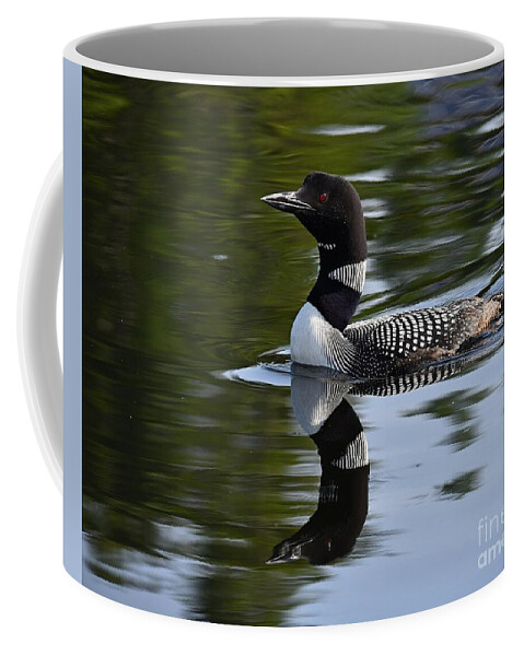 Reflection Coffee Mug featuring the photograph Reflecting Loon by Steve Brown